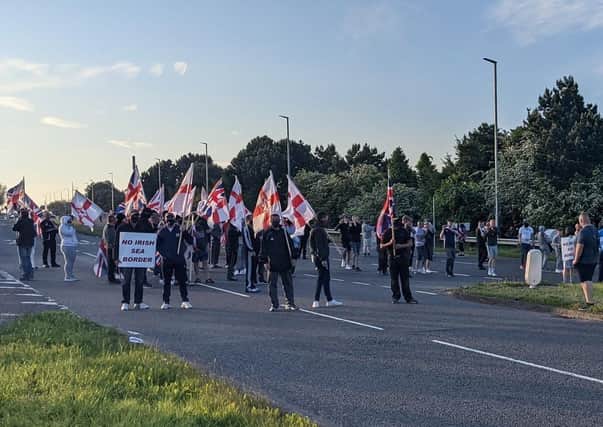 Loyalist anti-NI Protocol protest in Bangor on Monday