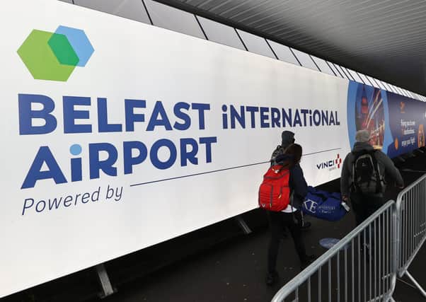 The attack happened at Belfast International Airport