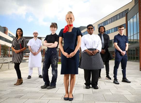 Former Business Management student, Aimee McWilliams, Catering student, Adam Aston, Plumbing apprentice, Shannon Neilly, Aviation student, Laura Rutherford, Catering students, Juvaldino Baretto and Adenike Yisa lawal and Boxing Academy student, Jack Haighton
