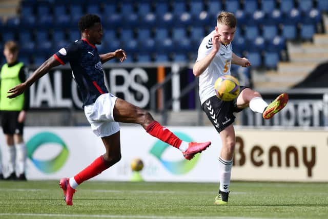 Sam Roscoe (right) in action for Ayr United