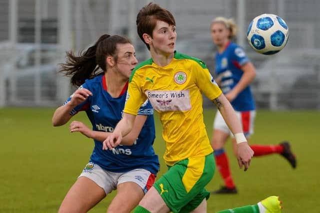 Cliftonville's Kirsty McGuinness was among the goalscorers against Linfield.