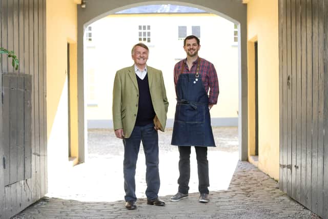 Pictured in the heritage courtyards of Elmfield Estate is Derek Shaw, Elmfield Estate and Joel Kerr, The Curious Farmer who will be trading at Elmfield Market