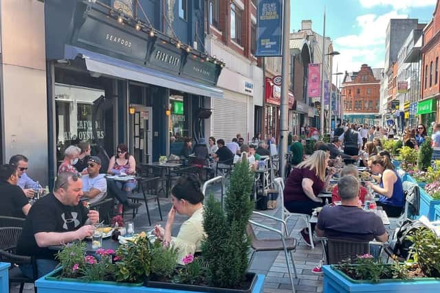 Belfast restaurant Fish City's outdoor dining area has proven very popular