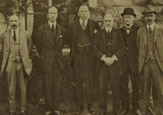 The Cabinet of Northern Ireland in 1921 (from left) Dawson Bates, Marquess of Londonderry, James Craig, H M Pollock, E M Archdale and J M Andrews