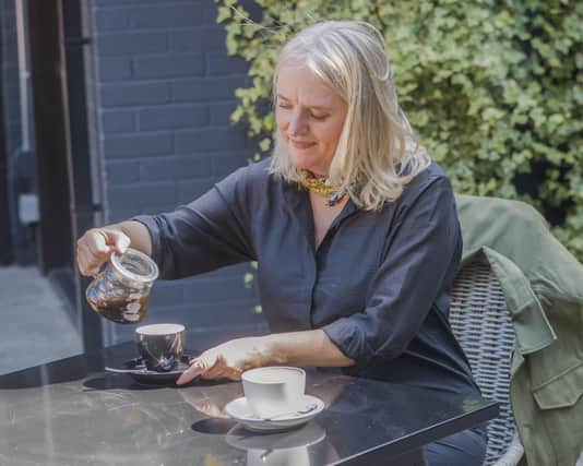 Tricia McNeilly of Otzibrew in Belfast enjoys a cup of award-winning Organic Chicory and Cordyceps Coffee Alternative