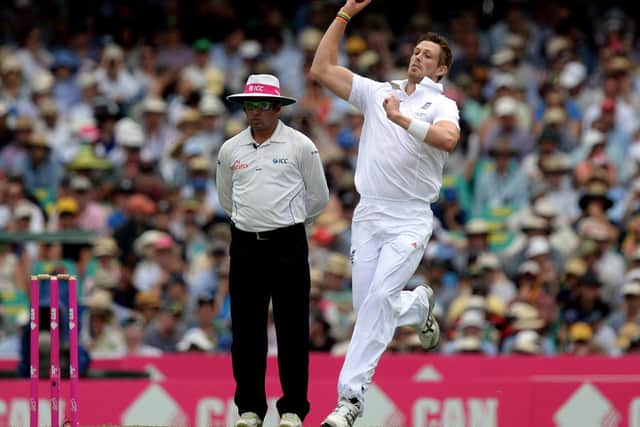 England’s Boyd Rankin bowls during the 2014 Ashes series against Australia at the Sydney Cricket Ground.