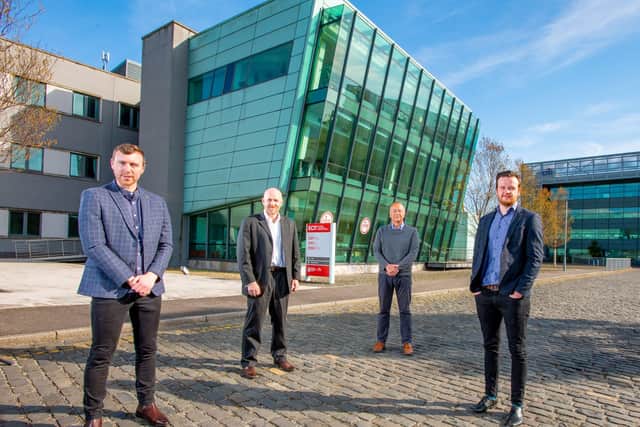 Oisin Lappin, Corporate Finance Manager at QUBIS, Co Founder of AntennaWare Dr Gareth Conway, Hal Wilson partner at TechStart Ventures, Co Founder of AntennaWare Dr Matthew Magill