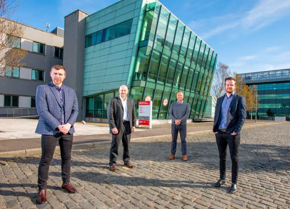 Oisin Lappin, Corporate Finance Manager at QUBIS, Co Founder of AntennaWare Dr Gareth Conway, Hal Wilson partner at TechStart Ventures, Co Founder of AntennaWare Dr Matthew Magill