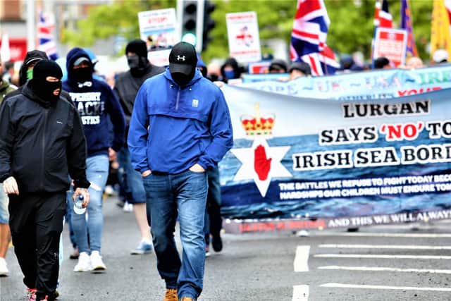 Hundreds attended a rally in Portadown, organised by a group calling themselves the Unionist and Loyalist Unified Coalition.

Picture: Philip Magowan / Press Eye