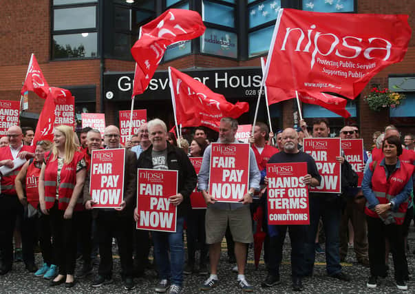 A Nipsa industrial dispute protest in 2019.
  Picture: Colm Lenaghan/Pacemaker