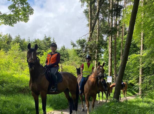 Members of East Antrim's equestrian community held a peaceful demonstration at the reservoir.