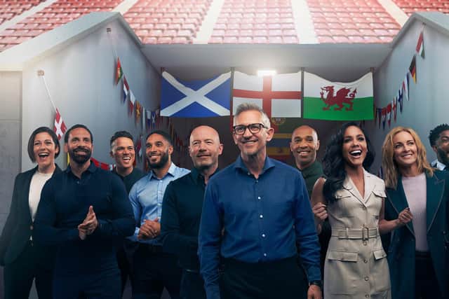 Cameron McNeish and ceilidh band player, Fergie McDonald, Rio Ferdinand, Jermaine Jenas, Ashley Williams, Alan Shearer, Gary Lineker, Thierry Henry, Alex Scott MBE, Gabby Logan, Micah Richards and Shelly Kerr