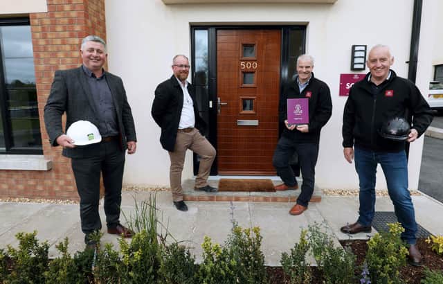 Paul and Stephen Carr, directors of Carr Brothers with Paul O’Rourke, residential development director at The Lotus Group and Ciaran Murdock, chief executive at The Lotus Group
