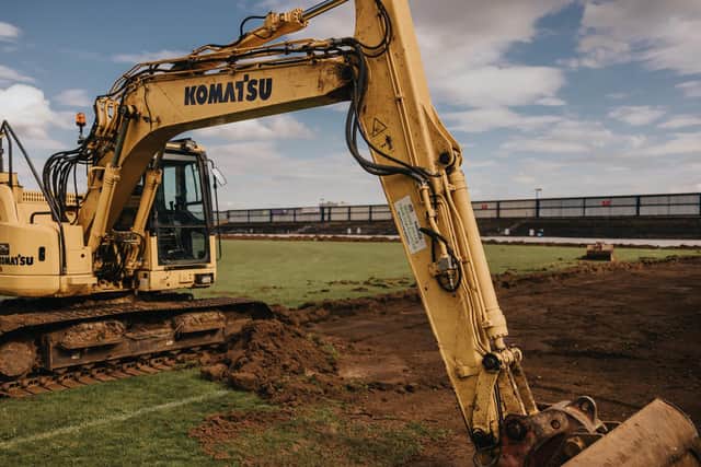 The diggers moved in to rip up the Showgrounds pitch this week. PICTURE: David Cavan