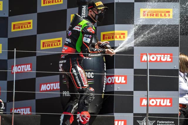 Jonathan Rea finished third in all three World Superbike races at Misano in Italy.