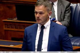 Robbis Butler MLA speaks in a Stormont debate on Irish language translations of the assembly business. Tuesday June 15 2021. Screengrab from niassemblytv
