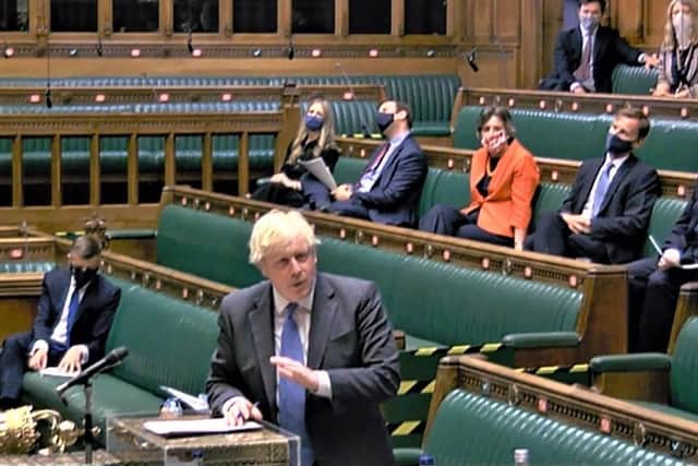 Boris Johnson in the Commons on Wednesday