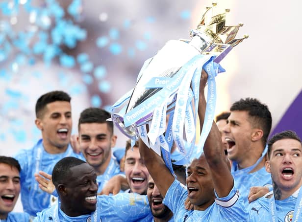 File photo dated 23-05-2021 of Manchester City's Fernandinho (centre) lifts the Premier League trophy with team-mates after the final whistle in the Premier League match at the Etihad Stadium, Manchester. Issue date: Wednesday June 16, 2021.