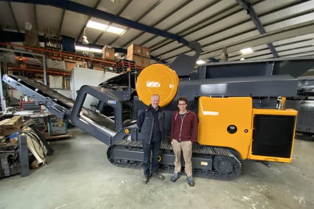 KrushTech Managing Director, Brendan McGrath and a member of Krushtech staff pictured with an EcoKrush 6040 machine