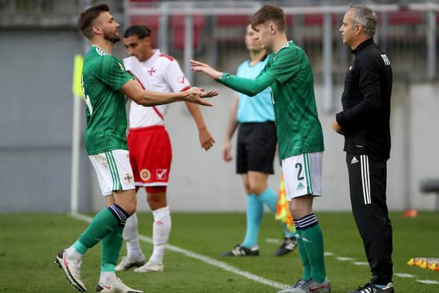 Bradley came on for Stuart Dallas to make his Northern Ireland debut