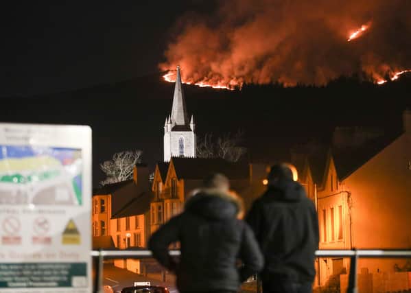 The Mournes fire as seen from Newcastle on the night of April 23. 

Photo: Philip Magowan / Press Eye