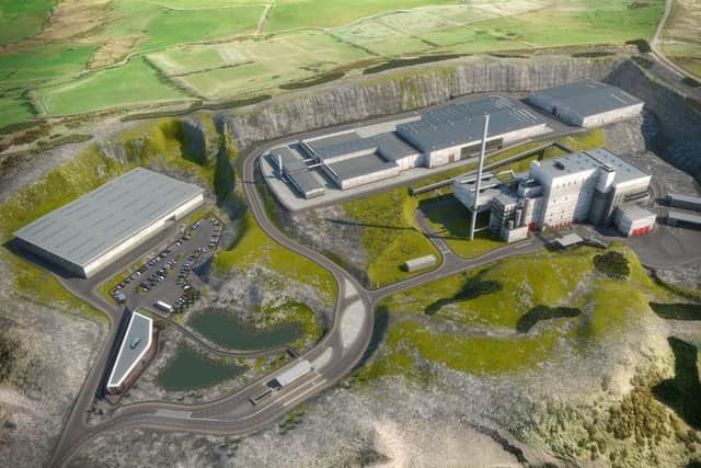 An artist's impression of the Arc 21's proposed waste centre at Hightown Quarry.