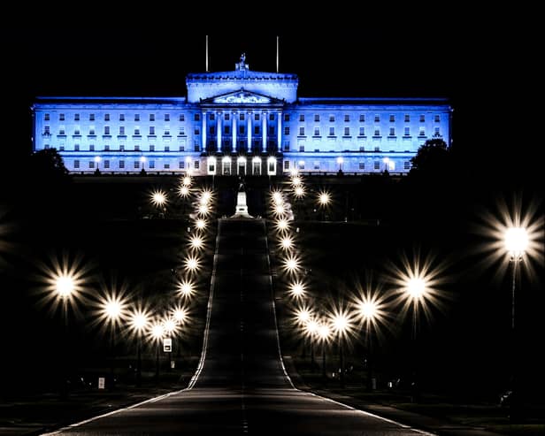 Stormont was illuminated to mark the centenary of the first meeting of the Northern Ireland Parliament. Photo by Bob McEvoy https://bobmcevoy.co.uk