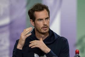 Andy Murray at a weekend Wimbledon press conference. Pic by PA.