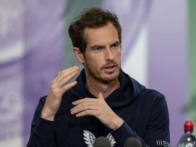 Andy Murray at a weekend Wimbledon press conference. Pic by PA.