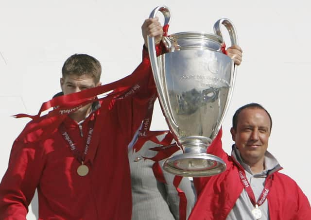 Rafael Benitez (right) won the Champions League as Liverpool manager in 2005. Pic by Getty.