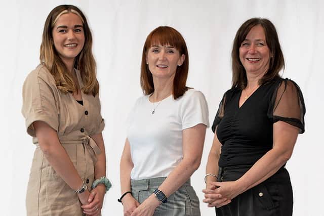 Jenny Cromie, US Key Account Manager with Dr Roisin Molloy, TriMedika CEO, co-founder and Julie Brien, TriMedika COO, co-founder