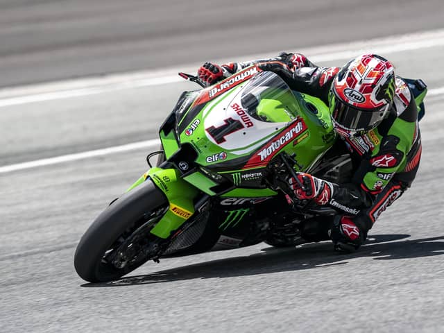 Kawasaki rider Jonathan Rea clinched a treble at Donington Park in 2019
