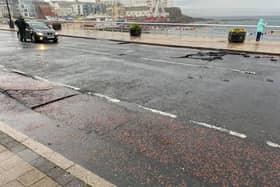 Damage caused to Portstewart promenade on Sunday night after flash flooding