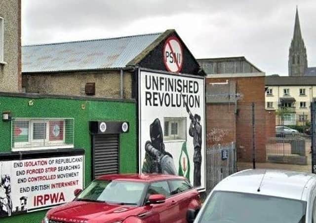 An anti-PSNI mural in 2019 in Londonderry’s republican-dominated Bogside