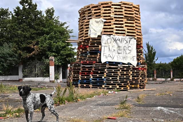 The Tigers Bay bonfire at Adam Street pictured on July 5.
Photo: Pacemaker
