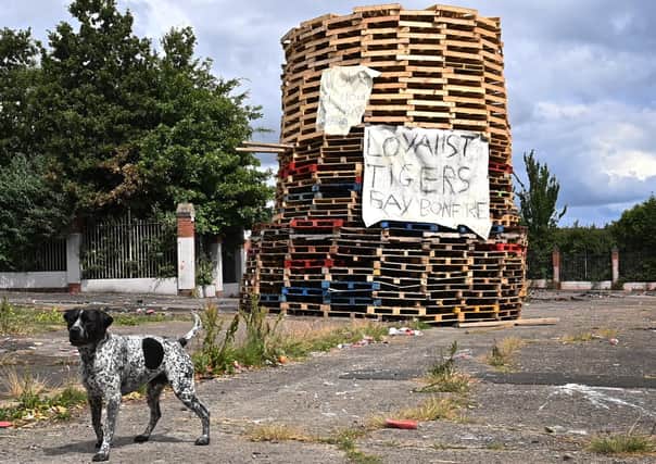 The Tigers Bay bonfire at Adam Street pictured on July 5.
Photo: Pacemaker