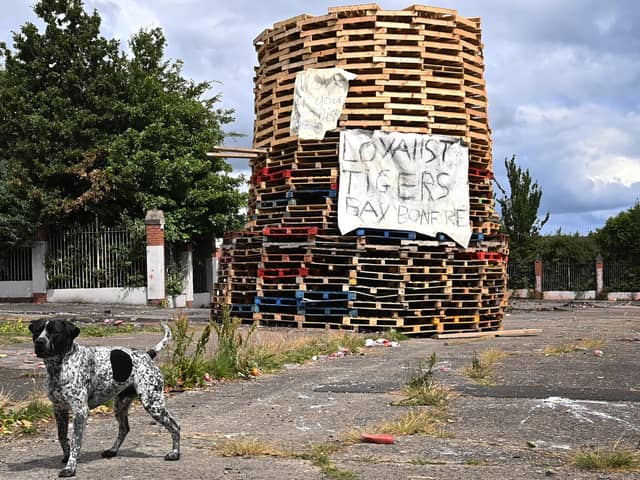 The Tigers Bay bonfire at Adam Street pictured on July 5.
Photo: Pacemaker