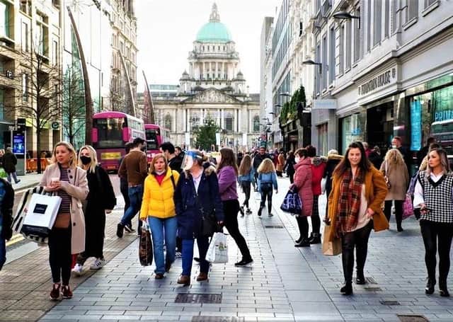 Shoppers in Belfast city centre