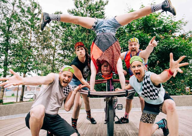 Five performers from Tumble Circus have put together a new outdoor cycle-based routine