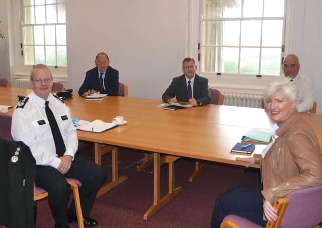 Sir Jeffrey Donaldson and a DUP delegation meeting Chief Constable Simon Byrne