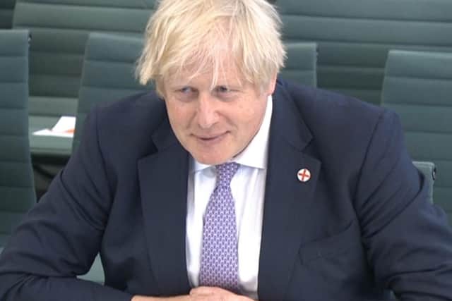 Prime Minister Boris Johnson pictured before the Liaison Committee on Wednesday.