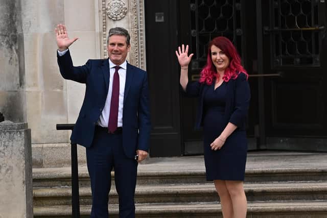Labour leader Sir Keir Starmer and Shadow Secretary of State for Northern Ireland Louise Haigh  at Stormont on Thursday, during a two day visit to Belfast.Pic: Colm Lenaghan/Pacemaker