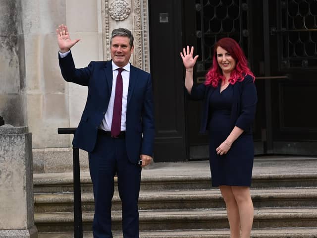 Labour leader Sir Keir Starmer and Shadow Secretary of State for Northern Ireland Louise Haigh  at Stormont on Thursday, during a two day visit to Belfast.
Pic: Colm Lenaghan/Pacemaker