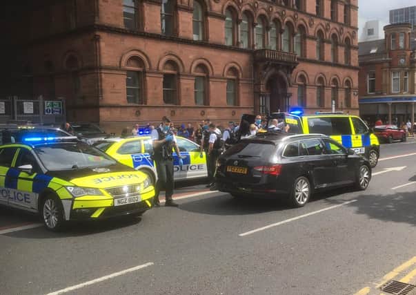 Arrest of male in Belfast city centre on July 9