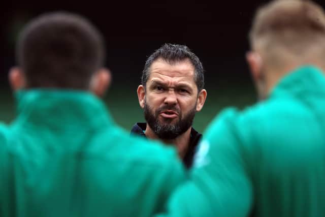Ireland coach Andy Farrell addresses his team.