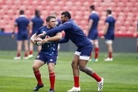 British and Irish Lions' Jamie George (left) and Courtney Lawes during the captains run Emirates Airline Park in Johannesburg, South Africa.