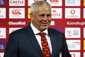British and Irish Lions Head Coach, Warren Gatland during the Castle Lager Lions Series match at the Emirates Airline Park in Johannesburg, South Africa.