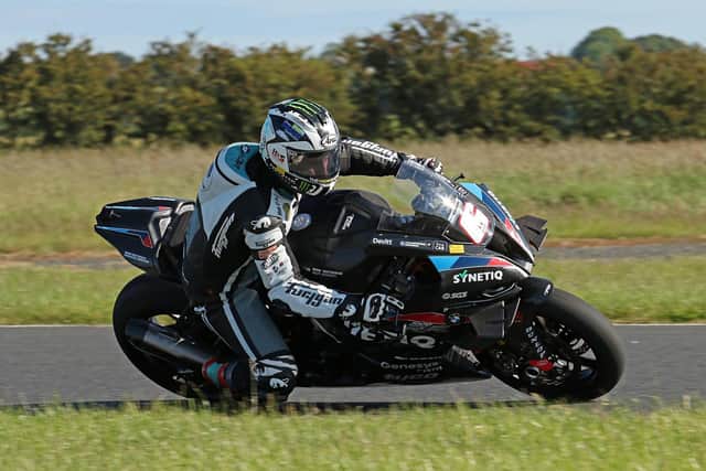 Michael Dunlop on the SYNETIQ BMW at Kirkistown in Co Down. Picture: Pacemaker Press.