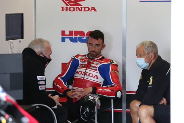 Honda Racing rider Glenn Irwin had a tough weekend at Knockhill in Scotland. Picture: David Yeomans.