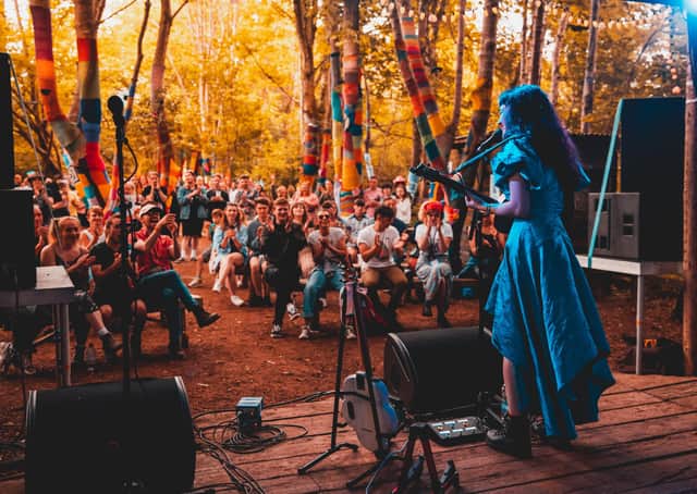 Sasha Samara on stage at the Stendhal music festival. Photo by Ciara McMullan